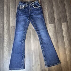 Sexy Couture Y2K Rhinestone Bootcut Jeans Women’s Size 3 33” Inseam Bling